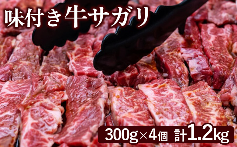 味付き牛サガリ300g×4個（計1.2ｋg)【160031】