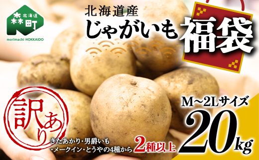 先行予約】【訳あり】北海道森町産 じゃがいも福袋20kg （2023年8月