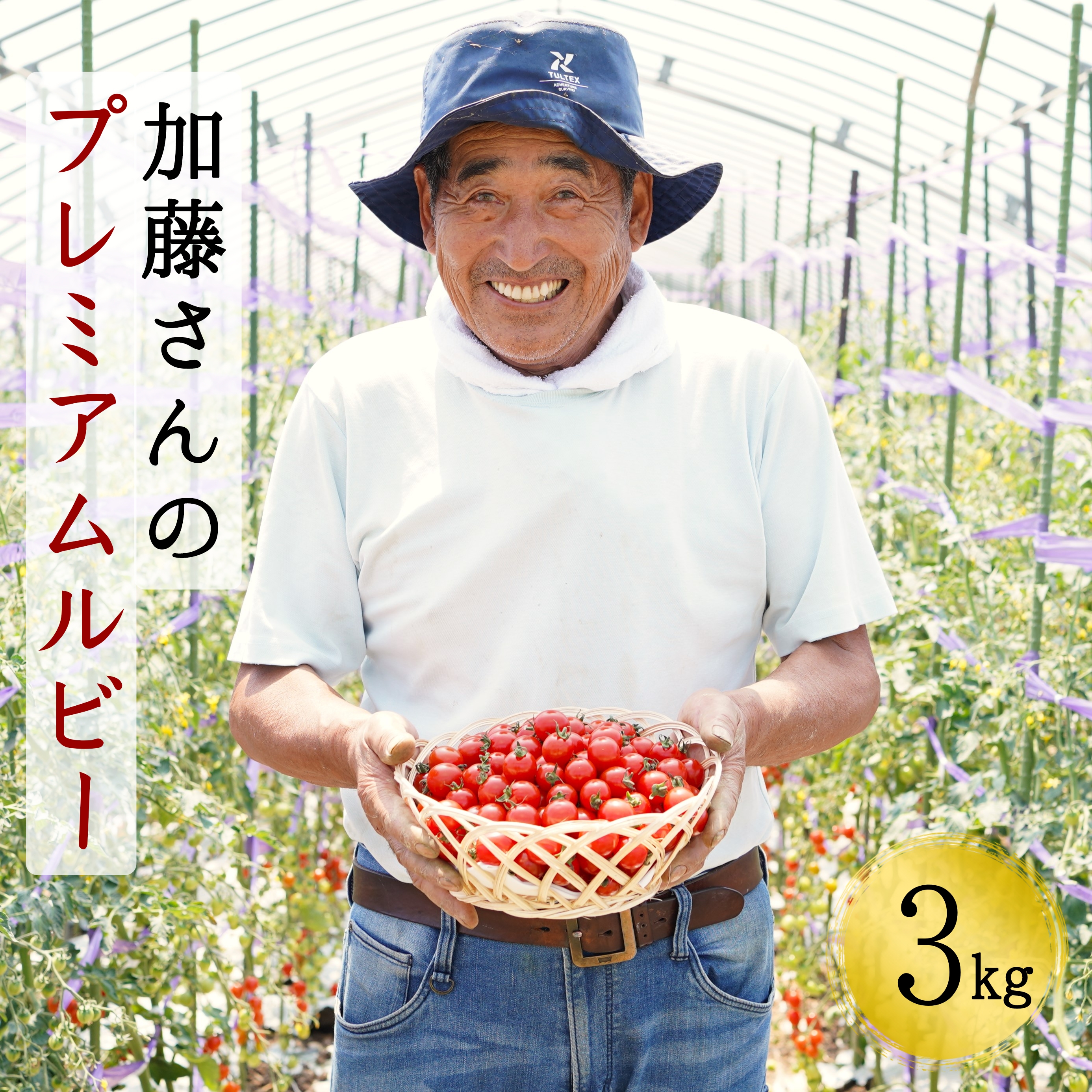 加藤さんのプレミアムルビー　3kg　北海道産高糖度フルーツミニトマト