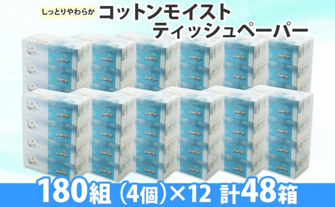 北海道 日本ハムファイターズ コットンモイスト ティッシュ 360枚 48箱