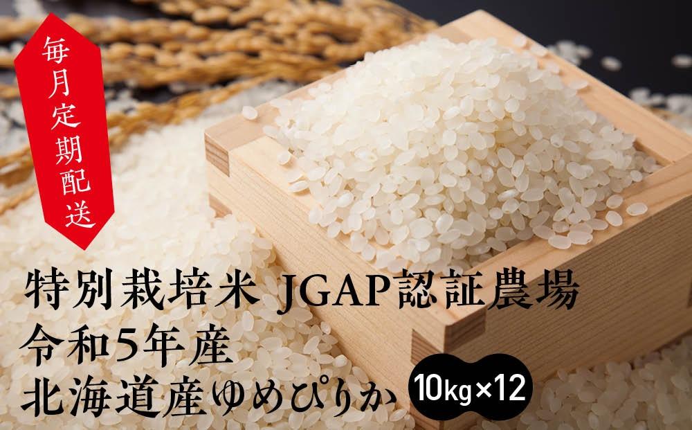 特別栽培米 JGAP認証農場　令和5年産北海道産ゆめぴりか　10kg×12【定期配送】