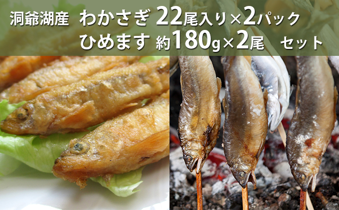 洞爺湖産わかさぎ(22尾入り×2P)・ひめます約180g×2尾セット