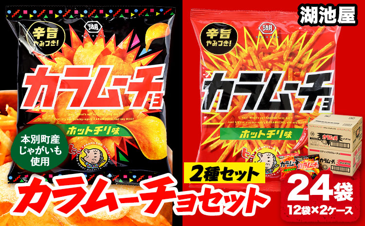 湖池屋 「カラムーチョ」2種セット(各12袋) 本別町観光協会 送料無料《60日以内に順次出荷(土日祝除く)》北海道 本別町 ポテト ポテトチップス 菓子 スナック スナック菓子 食べ比べ