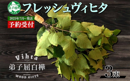 2025年 7月以降順次発送 1511. フレッシュ 白樺 ヴィヒタ 3束 北海道 白樺 ヴィヒタ アロマ ウィスク インテリア サウナグッズ サウナ テントサウナ 北海道 弟子屈町 30000円