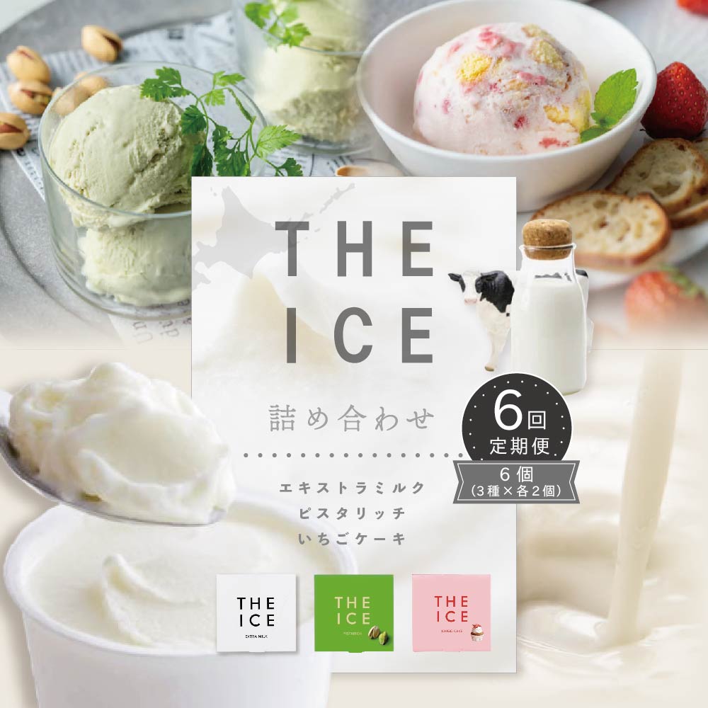 【毎月定期便】【THE ICE】3種詰合せ6個セット×6ヵ月定期便 【be003-1072-100-6】（J FARM AMUSE 株式会社）