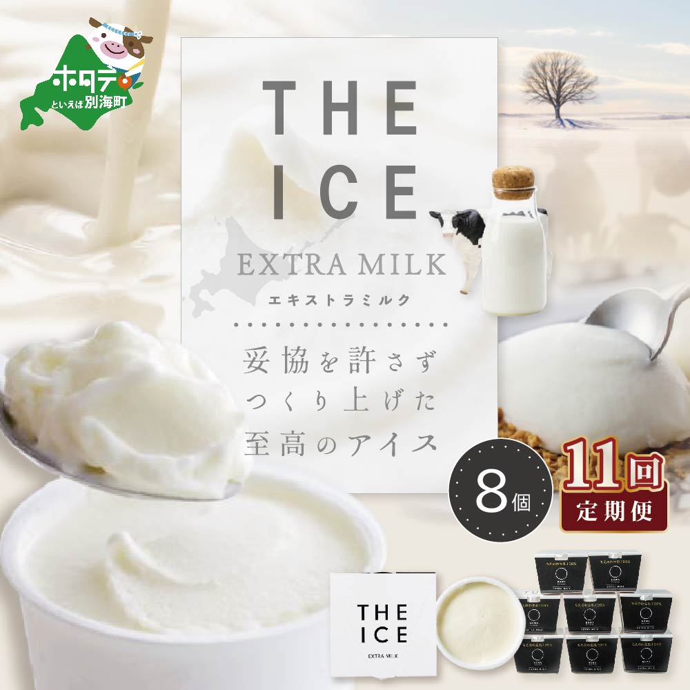 【毎月定期便】【THE ICE】エキストラミルク8個×11ヵ月定期便【be003-1066-100-11】（J FARM AMUSE 株式会社）