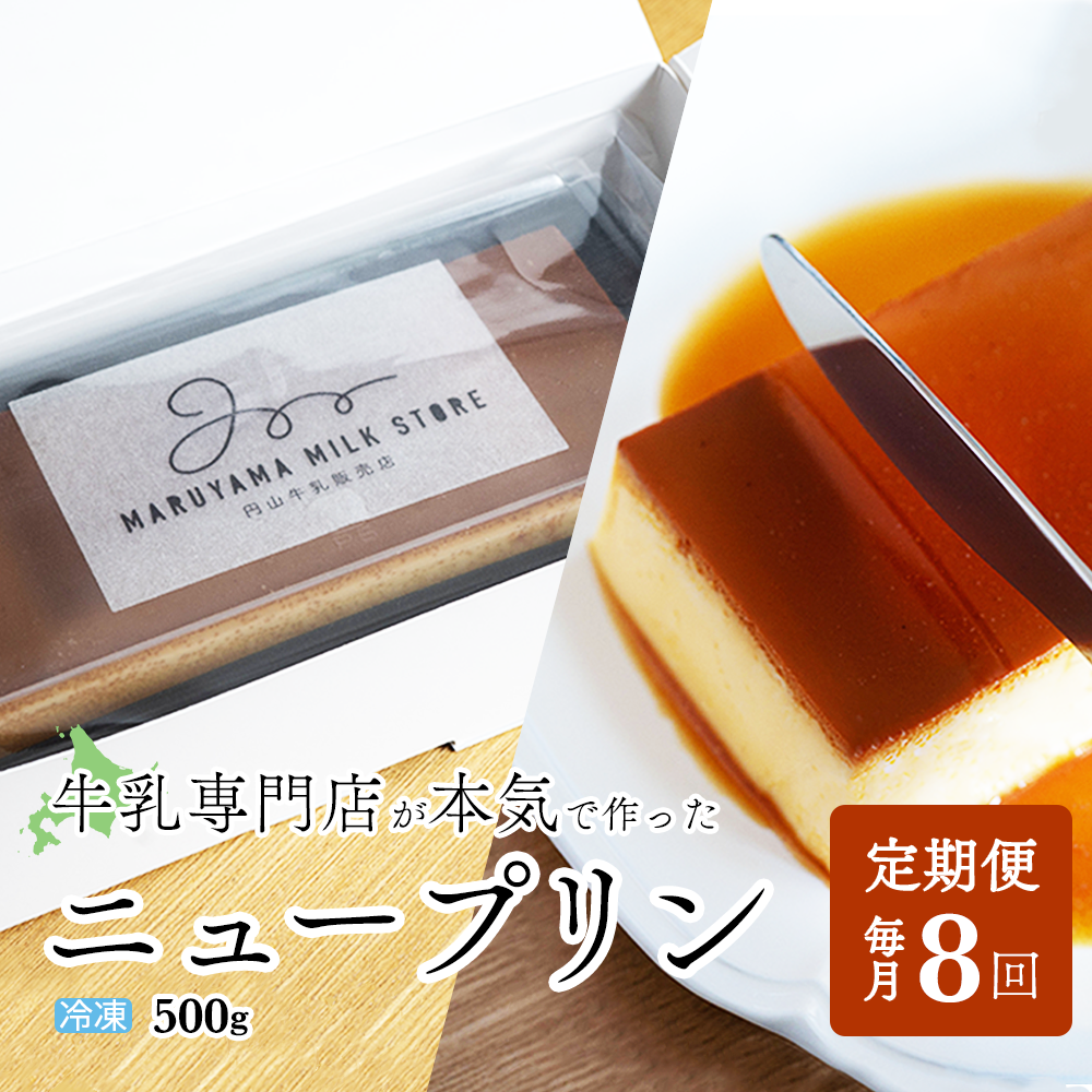 【定期便】濃厚プリン　New Pudding（ニュープディング）（500g×1本）×8ヶ月【be152-0931-100-8】