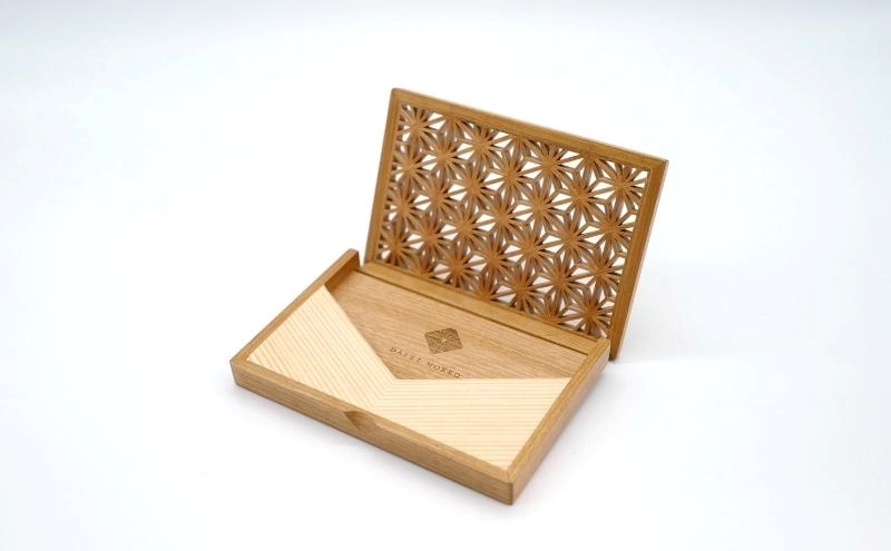 秋田杉とヤマザクラの 組子入りカードケース “Enishi” 名刺入れ 木製
