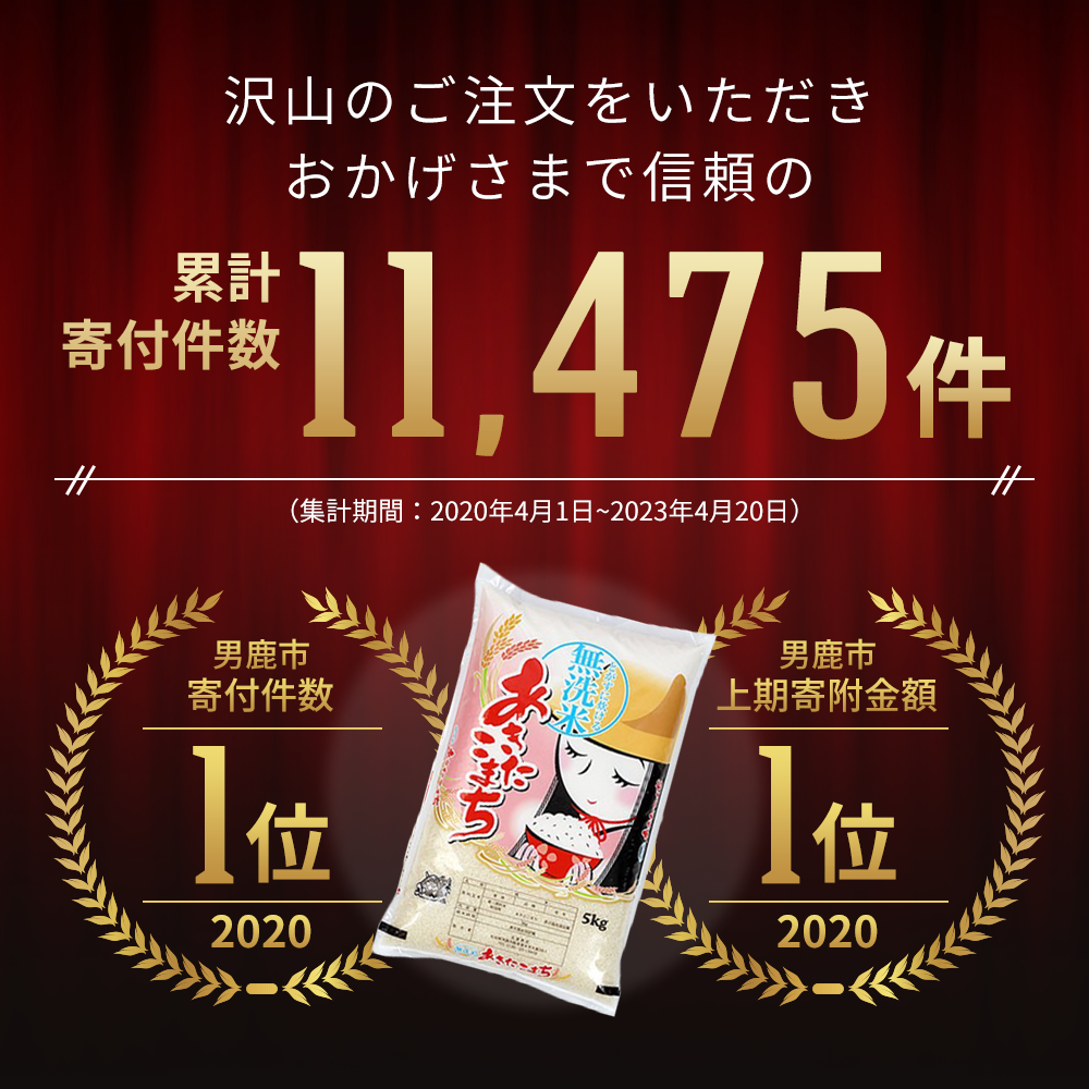 定期便 令和5年産 『こまち娘』あきたこまち 無洗米 10kg 5kg×2袋6ヶ月