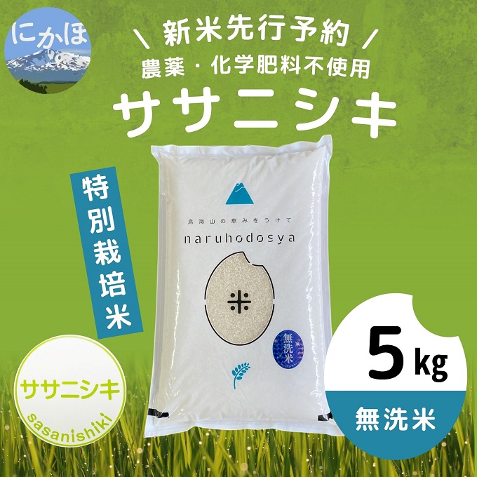 令和5年新米　自然栽培米　ササニシキ精米5kg　農薬不使用・肥料不使用　米