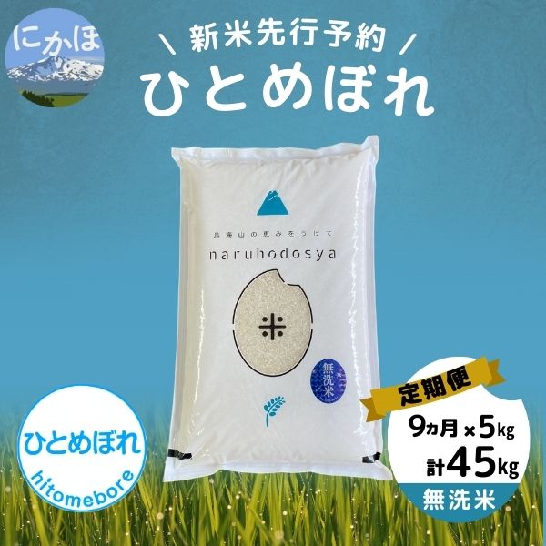 令和5年産新米予約】<9ヵ月定期便>【無洗米】ひとめぼれ5kg×9回｜ふるラボ