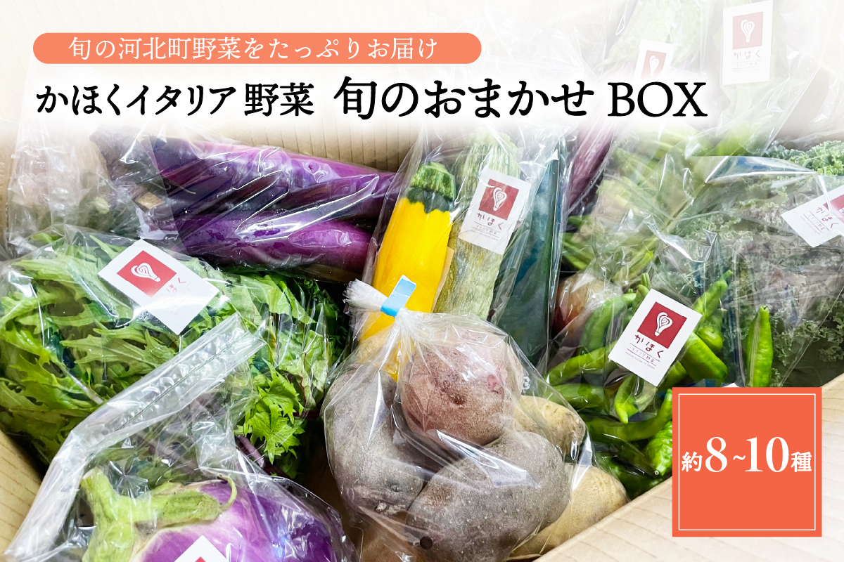 かほくイタリア野菜旬のおまかせBOX(約8〜10種類) 野菜の説明&おしゃれな料理が簡単に作れちゃうレシピ付き♪