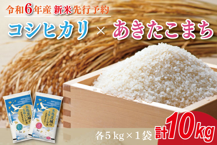 HA-1　★新米★【数量限定】R6年産 コシヒカリ 5kg＋あきたこまち 5kg　茨城県産米　おいしさ食べ比べセット