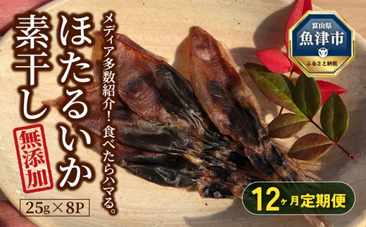 【12ヶ月定期便】ホタルイカ素干し200g(25g×8袋)