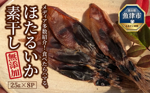 ほたるいか 素干し 200g 25g×8袋 セット 全国水産加工業協同組合連行会会長賞受賞 浜浦水産 おつまみ つまみ 珍味 いか イカ 干物 ひもの 魚介 魚介類 海鮮