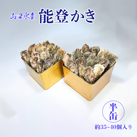 [発送時期が選べる]山口水産の能登かき / 半缶(約35〜40個入り)×2 | 石川県 七尾市 能登 ※2025年1月中旬頃〜4月下旬頃に順次発送予定 ※離島への配送不可