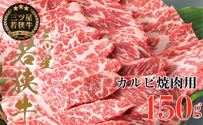 [祝北陸新幹線延伸]三ツ星若狭牛 カルビ焼肉用450g[高島屋選定品]