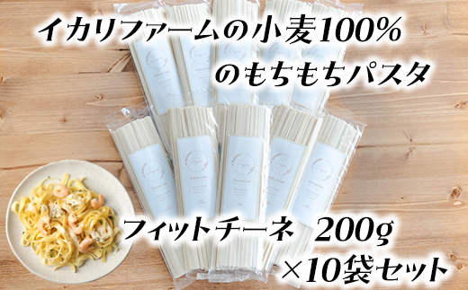 近江八幡市産小麦100％のもちもちパスタ（フィットチーネ）200g×10袋セット【C052SM】