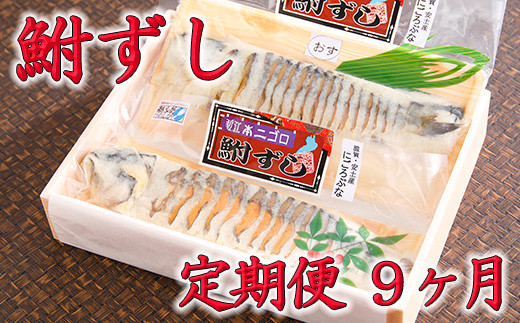 近江本にごろ　ふなずし「比目の魚」雄雌セット　定期便（9か月連続お届け）【AD21U】