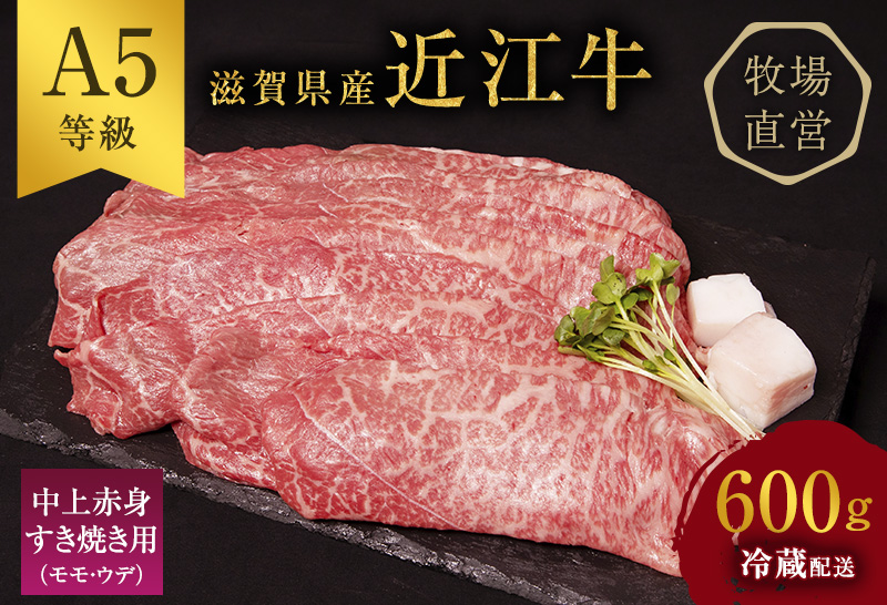 近江牛 すき焼き 中上赤身 約600g A5 雌牛 西川畜産 牛肉 黒毛和牛 すきやき すき焼き肉 すき焼き用 肉 お肉 牛 和牛