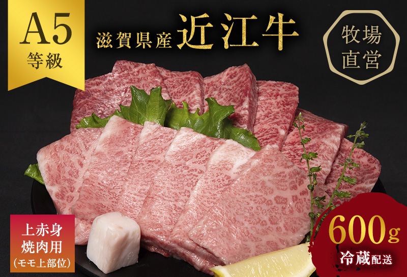 【近江牛 西川畜産】A5ランク雌牛　上赤身焼肉用　約600g