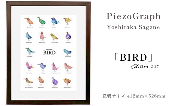 相根良孝 ピエゾグラフ 絵画「BIRD」 額装サイズ412mmx526mm 額縁付き アート インテリア 現代版画 出産祝い 進学祝い 成人祝い 就職祝い 退職記念 結婚祝い 結婚記念のお祝い お誕生日 長寿のお祝い 新築祝い 開業のお祝い 綾部 京都