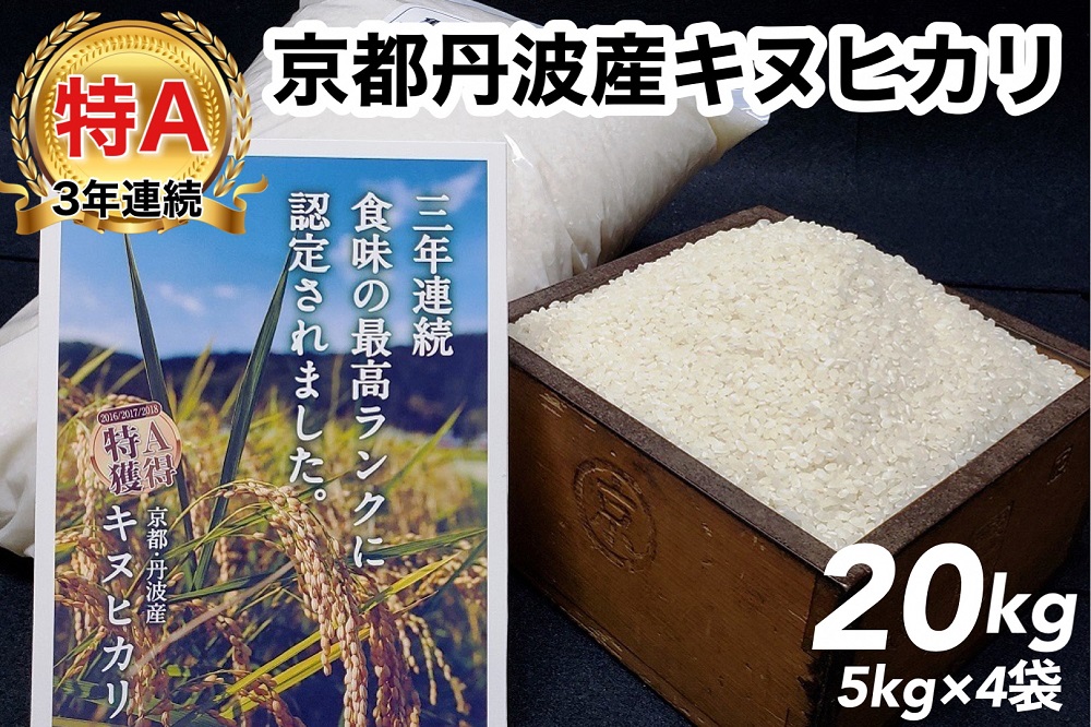ふるさと納税 米 20kg（5kg×4袋）京都丹波産 キヌヒカリ 白米 新米＜JA