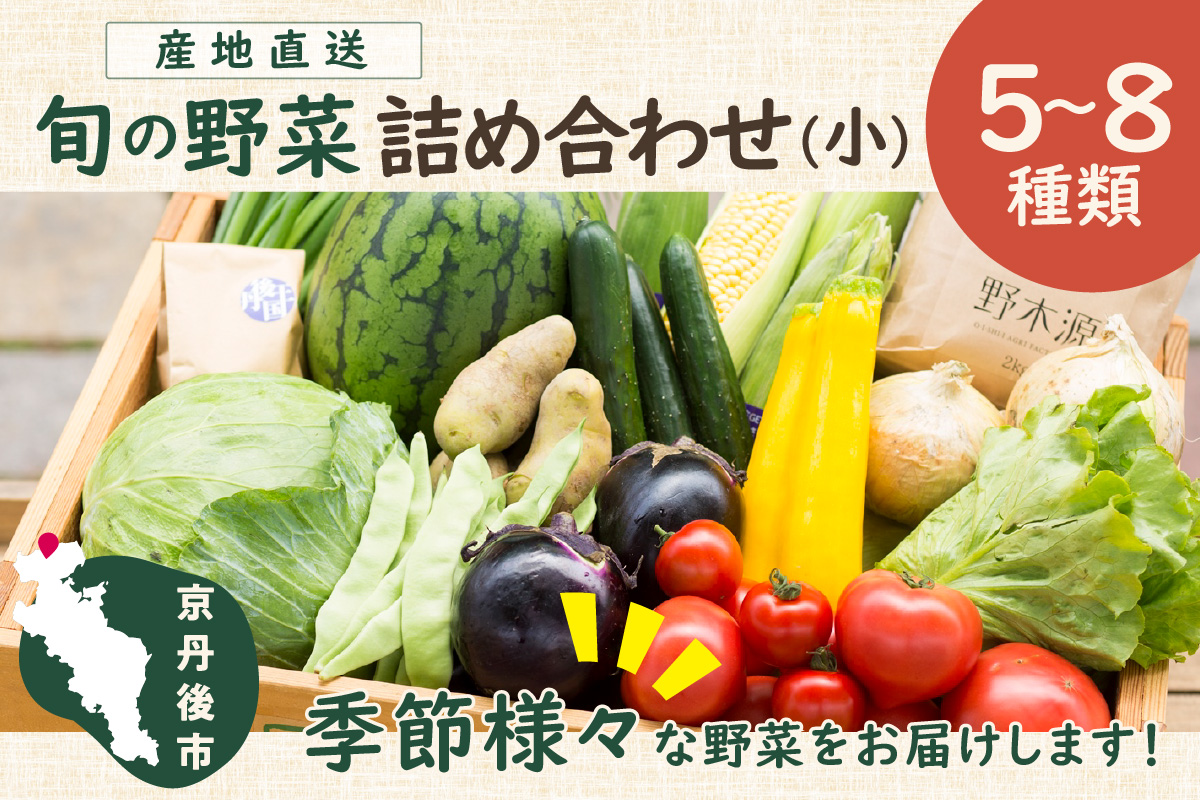 京丹後産・旬の野菜 5〜8種詰め合わせ（小）