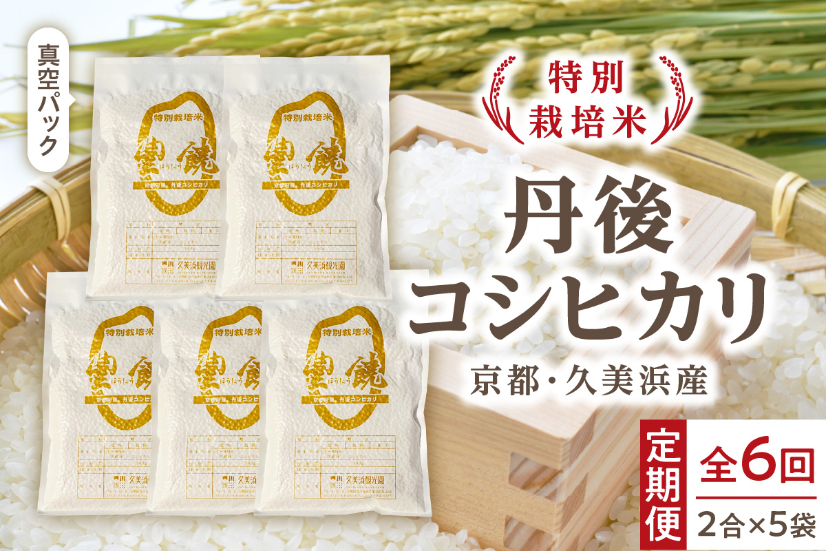 【6回定期便】【特別栽培米】コシヒカリ『豊饒』 2合×5袋（真空パック）