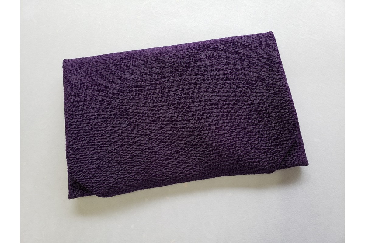 正絹縮緬台付ふくさ　重め　紫色