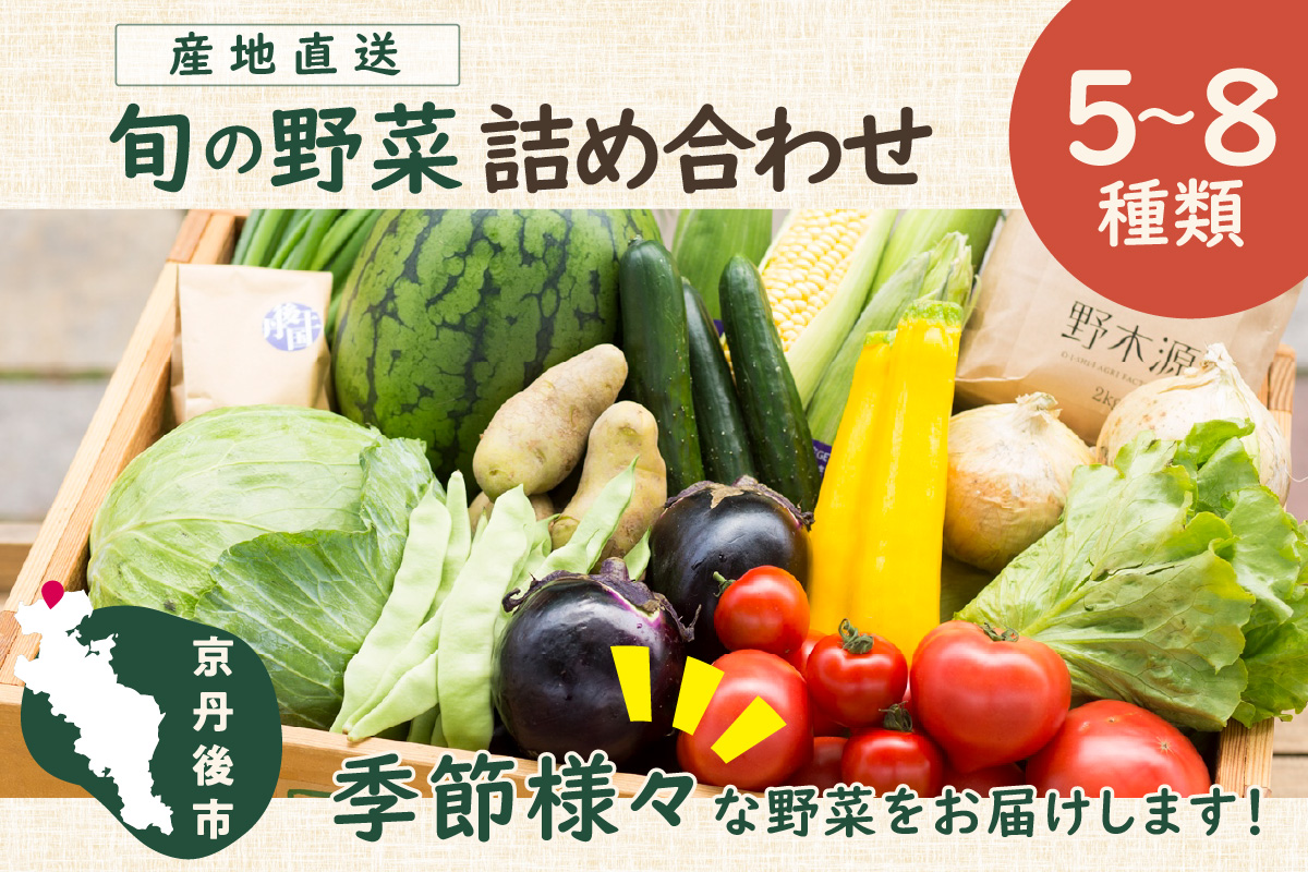 京丹後産・旬の野菜 5〜8種詰め合わせセット｜ふるラボ