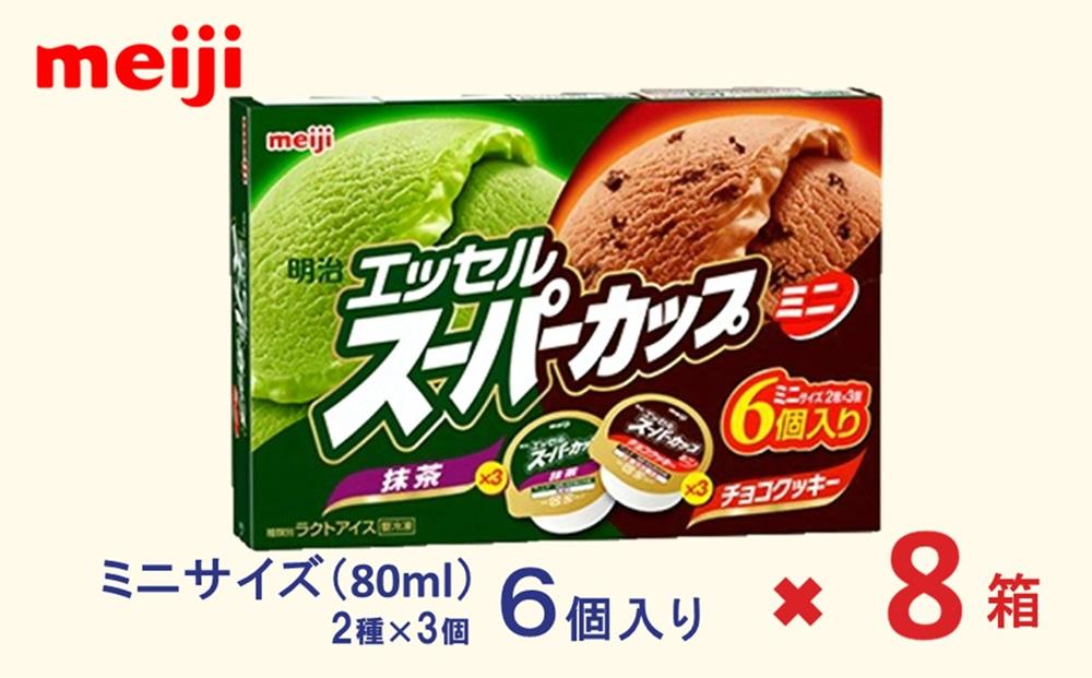 明治 エッセル スーパーカップミニ 抹茶・チョコクッキー 80ml × 2種 × 各3個　８箱