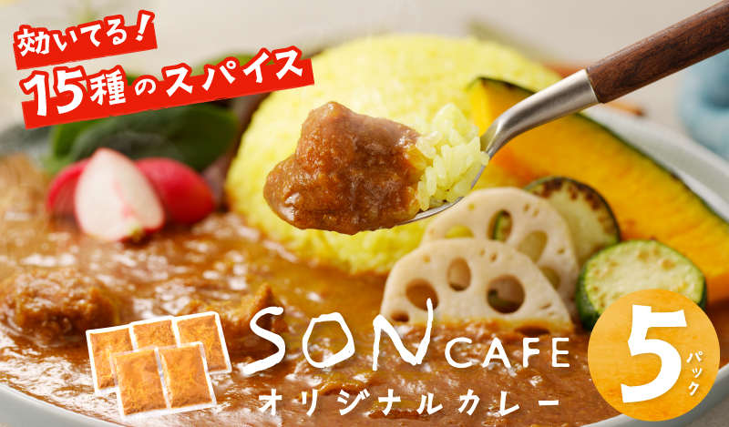 [スピード発送]SONカフェ特製カレー 200g×5 冷凍 簡単調理 15種スパイス 泉州野菜使用 010B1184