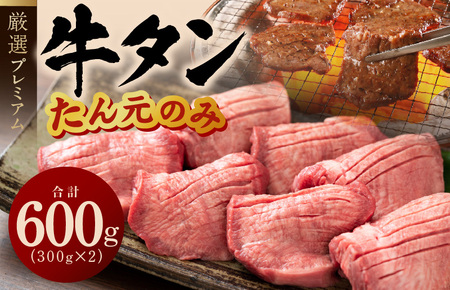 牛たん たん元のみ 600g（300g×2）厳選 牛肉 焼くだけ 暴れ盛りプレミアム G1432