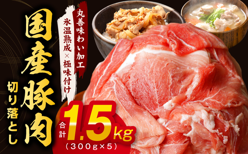 【丸善味わい加工】国産 豚肉 切り落とし 1.5kg（300g×5） 099H2240