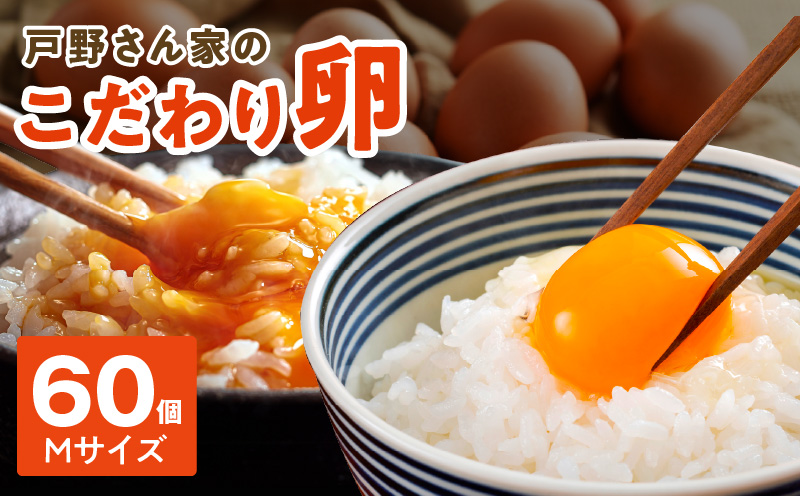 戸野さん家のこだわりタマゴ 60個 Mサイズ とことん餌にこだわった とのたま【卵 たまご 国産 濃厚 とことん餌にこだわった とのたま】 010B1367