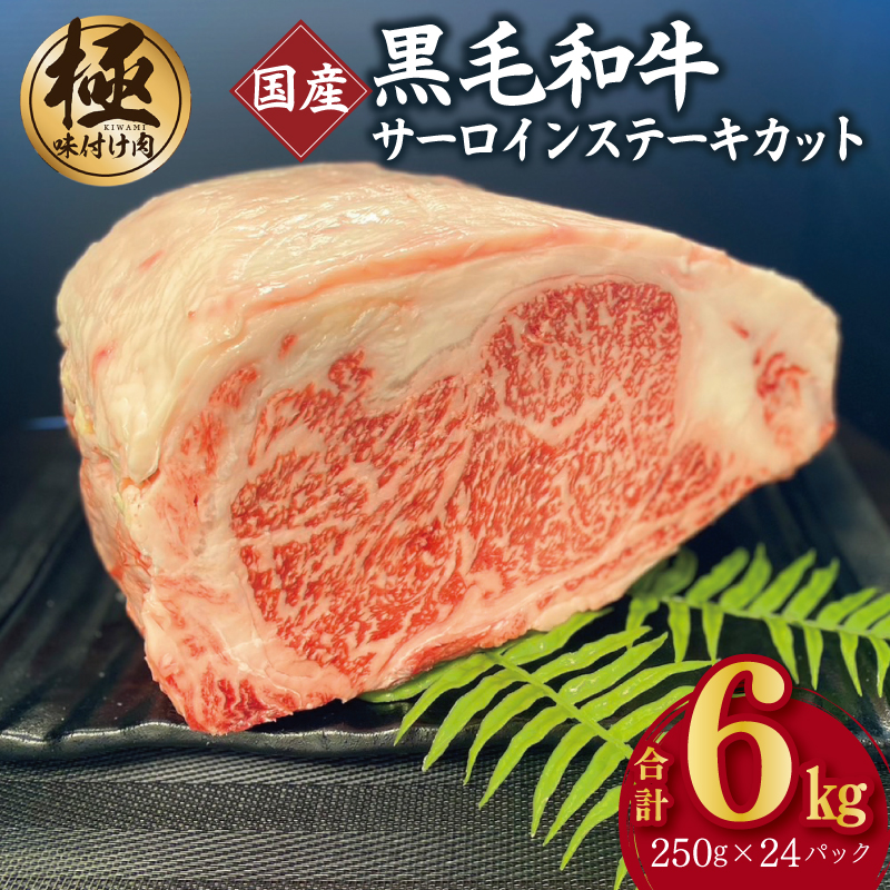 A5/A4等級 黒毛和牛 サーロインステーキカット 合計6kg（250g×24P）【極味付け肉】 G1573