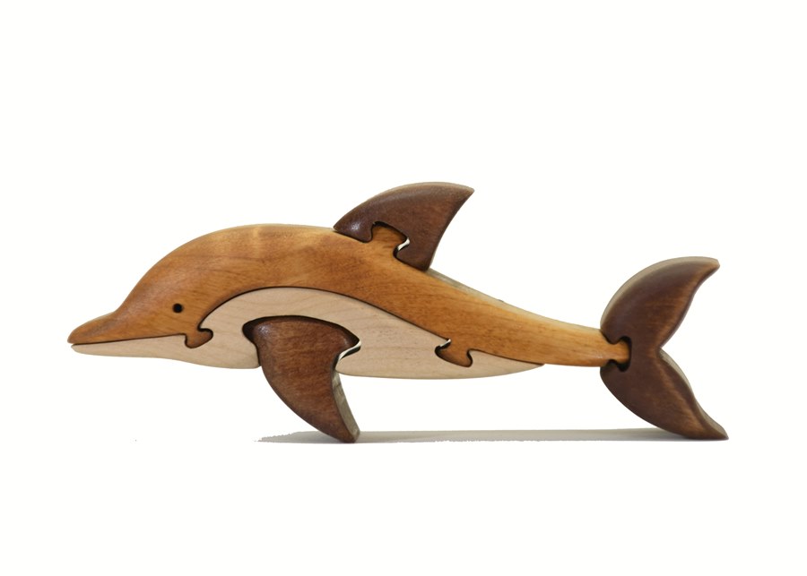 イルカの木製パズル 知育玩具 木製パズル おもちゃ プレゼント 男の子 女の子 誕生日 クリスマス 子供 大人 ギフト つみき 積み木 送料無料