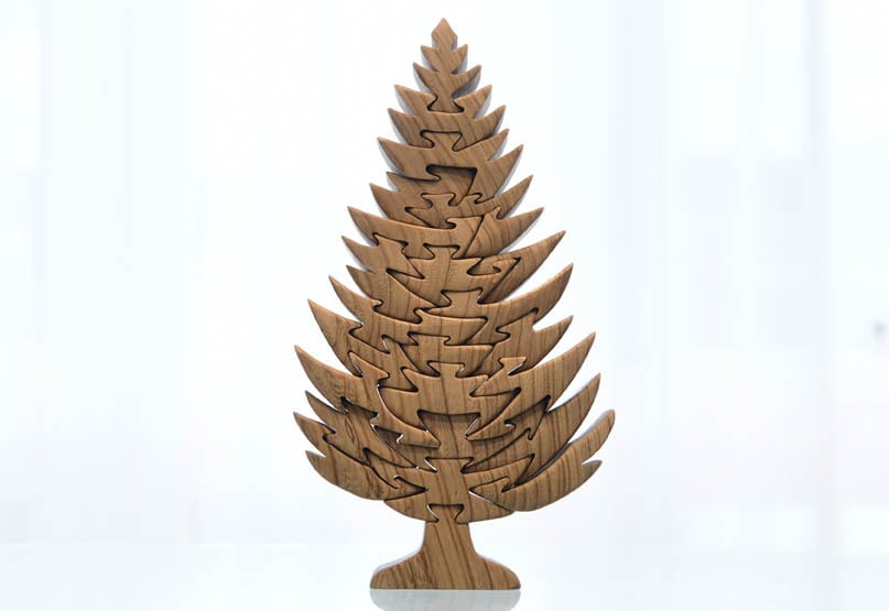 モミの木の木製パズル Ｌサイズ アルダー材 オイル塗装 プレゼント