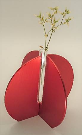 アルミ一輪挿し（気球）レッド　おしゃれお花フラワーベース花瓶シンプル４色コンパクト４色展開 送料無料