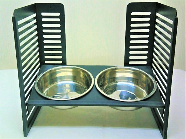 ペット食器台　M（中）ブラック　フードボール　2皿　犬　猫　ペット用品　4色展開