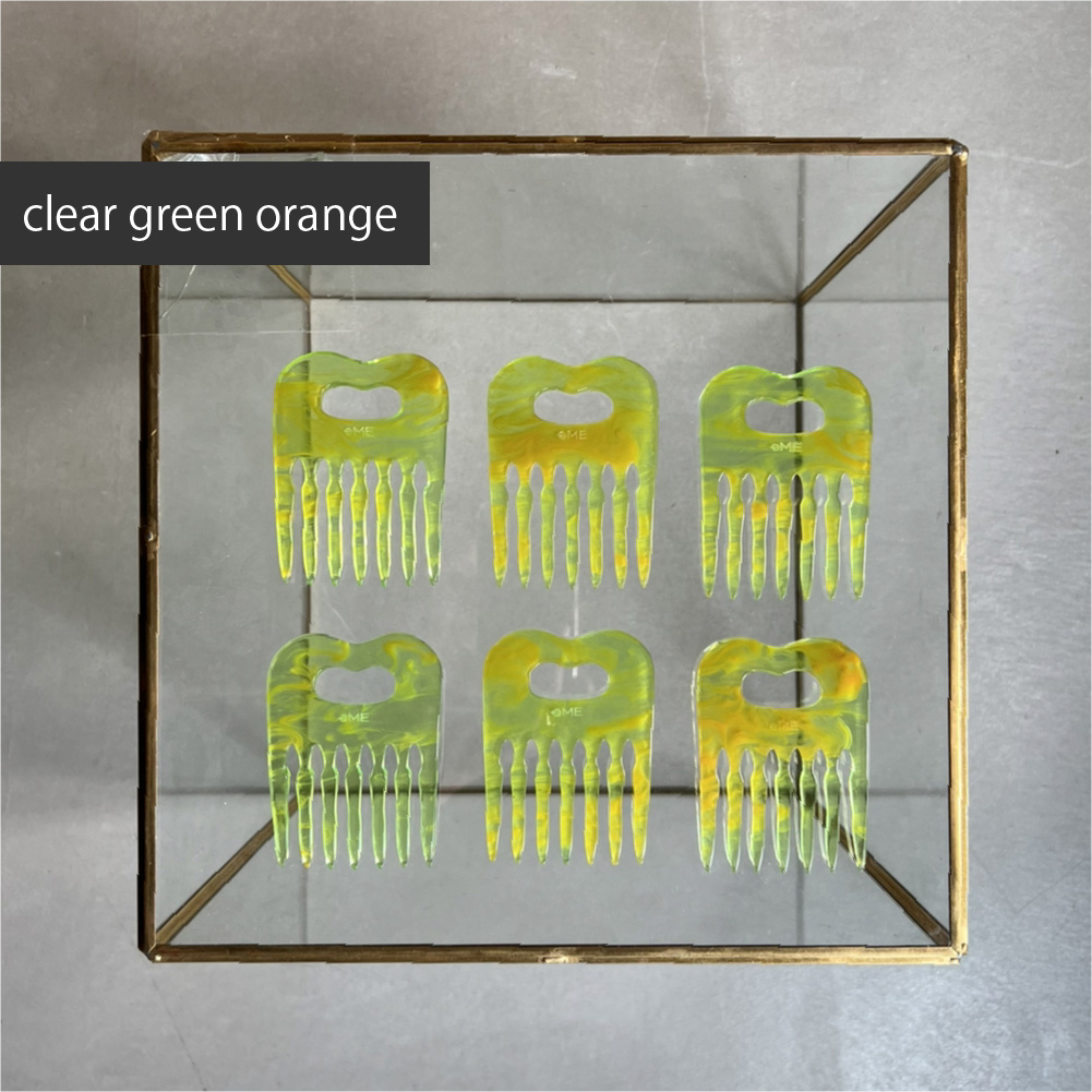 アクリル製 ヘアコーム clear green orange（クリアグリーンオレンジ） ヘアアクセサリー eME　tayu