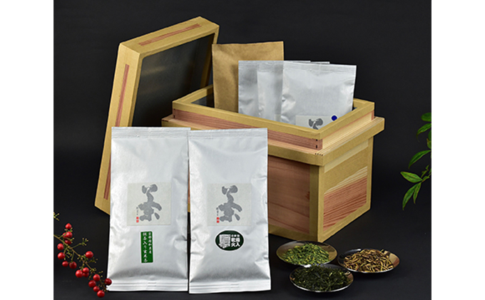 日本茶詰合せ　茶箱入り（特上宇治田原煎茶・朝宮煎茶他　2kgサイズ茶箱）