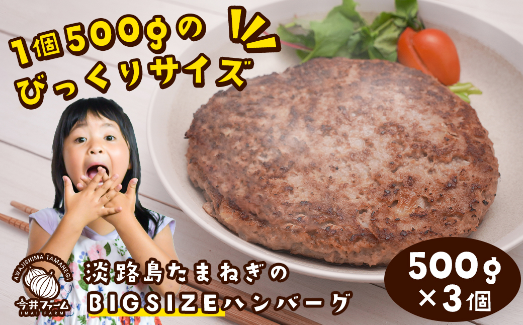 淡路島たまねぎのBIG SIZEハンバーグ 500g×3個　　[ハンバーグ ハンバーグ ハンバーグ ハンバーグ ハンバーグ ハンバーグ ハンバーグ ハンバーグ ハンバーグ ハンバーグ ハンバーグ ハンバーグ ハンバーグ ハンバーグ ハンバーグ]