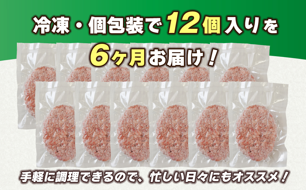 定期便6ヶ月】淡路島 極味ハンバーグ 150g×12個｜ふるラボ