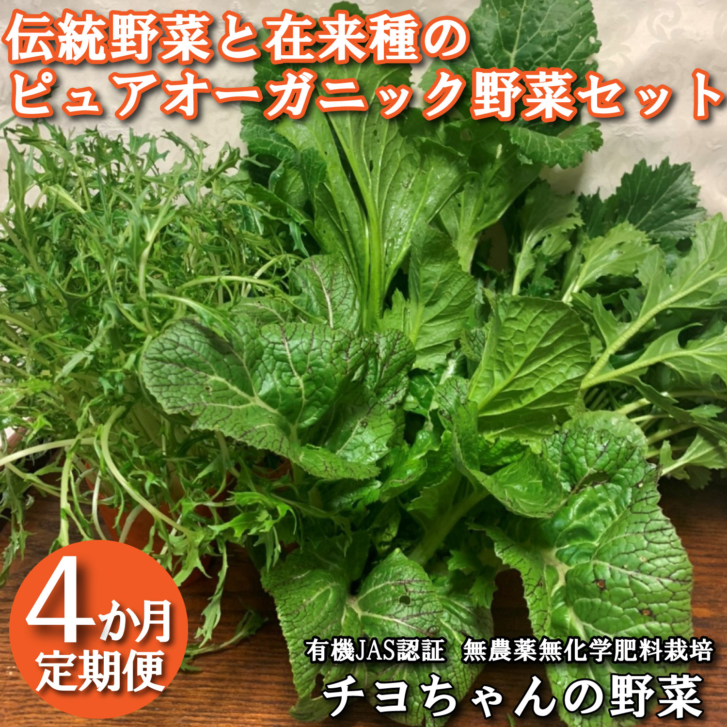 【季節限定】伝統野菜と在来種のピュアオーガニック野菜セット４か月定期便[1181]