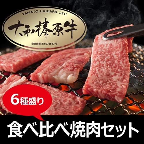 (冷凍)　大和榛原牛　焼肉　6種盛り／うし源本店 黒毛和牛 A5 キャンプ ロース カルビ モモ ミスジ ウデ イチボ 父の日 奈良県 宇陀市 お中元 贈答用 贈り物 暑中見舞い お土産 お土産 歳暮 内祝いまとめ買い 美味しい部位 キャンプ 送料無料 食べ比べ セット 盛り合わせ