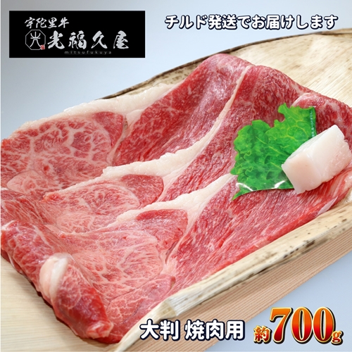 チルド 宇陀里牛 大判 焼肉用 約700g ／ 光福久屋 バーベキュー BBQ キャンプ 焼肉 黒毛和牛 父の日 奈良県 宇陀市 お中元 贈答用 贈り物 暑中見舞い お土産 お歳暮 内祝い 美味しい部位 送料無料