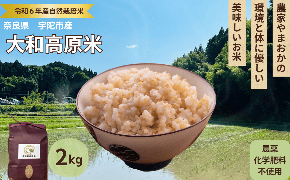 先行予約販売☆自然栽培米☆新米【令和6年産】玄米 奥大和高原米2kg ９月末より順次発送,自然栽培米,新米,令和6年産,玄米,奥大和高原米 ,農家やまおか,無農薬,国産,お米,奈良県,宇陀市無農薬｜ふるラボ