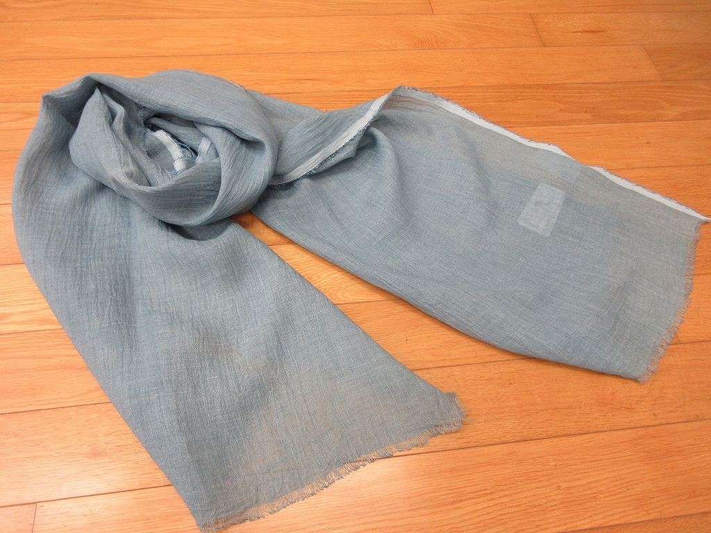 L517　藍染スカーフ　麻